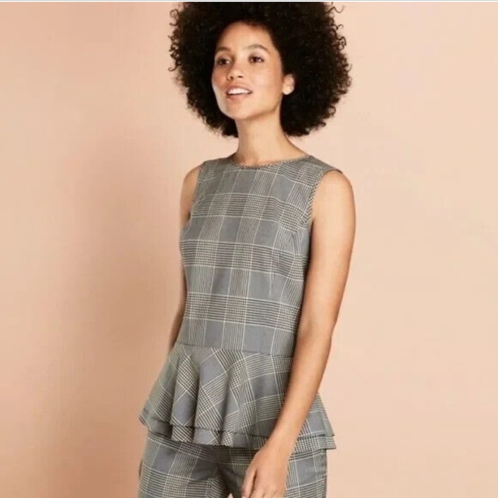 Brooks Brothers Red Fleece Peplum Blouse